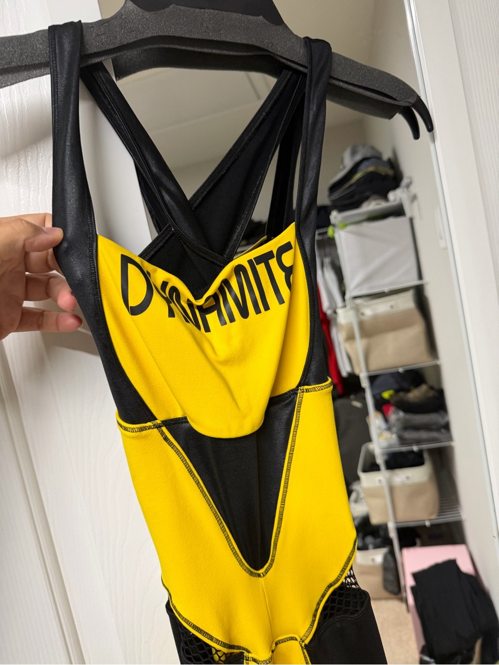 Dynamite Yellow and Black Colorblock One-Piece Swimsuit